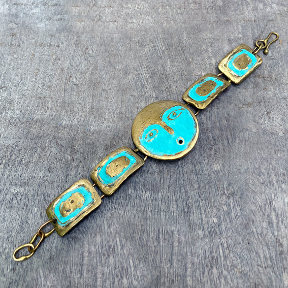 Mask brass bracelet