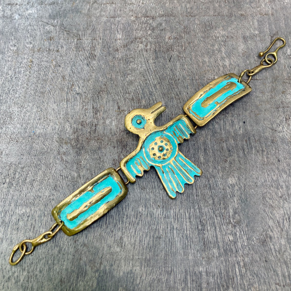 Bird brass bracelet