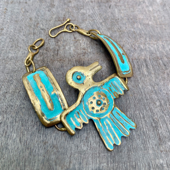 Bird brass bracelet