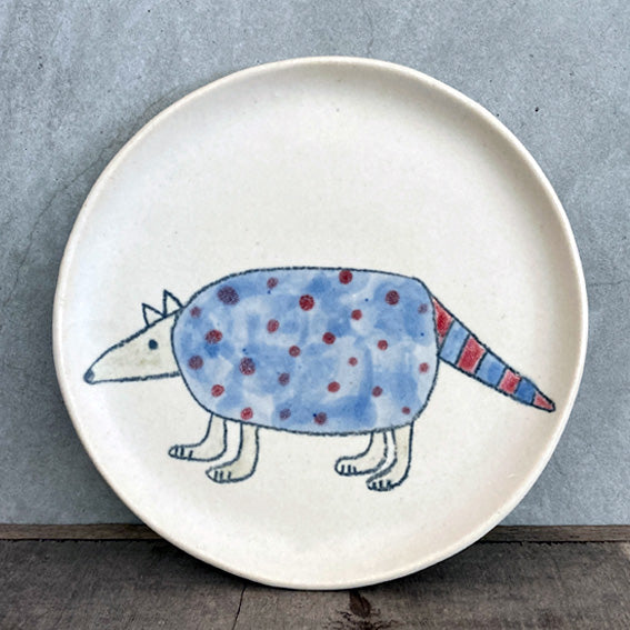Hand painted armadillo plate - small