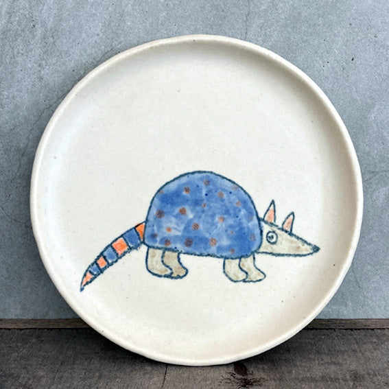 Hand painted armadillo plate - small