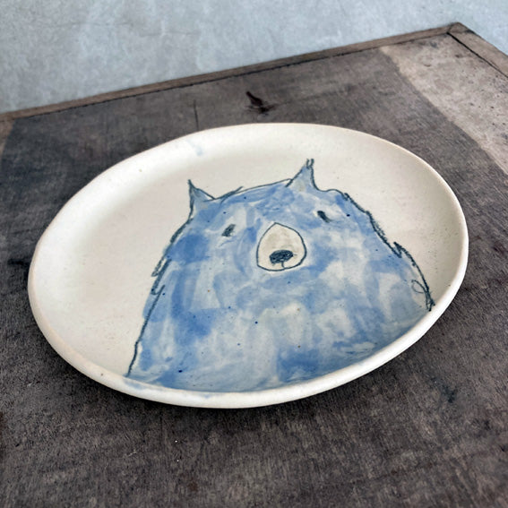 Hand painted bear plate - small