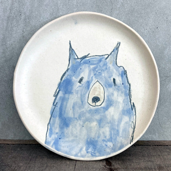 Hand painted bear plate - small