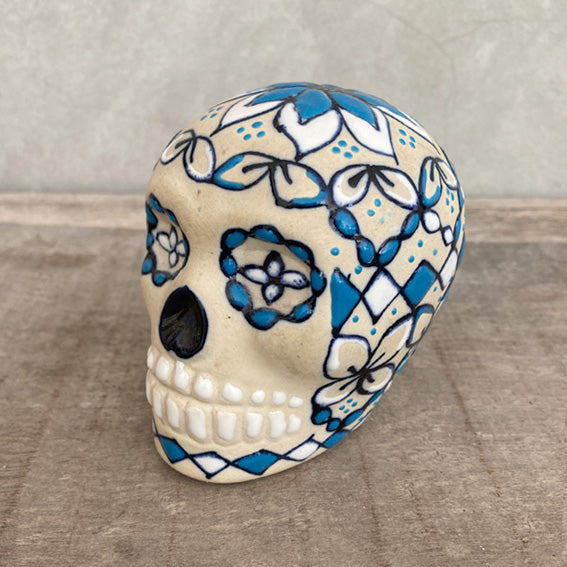 Hand painted blue skull
