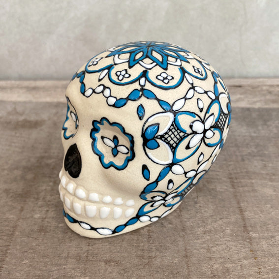 Hand painted blue skull