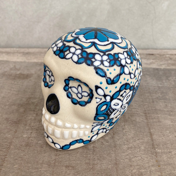 Hand painted blue skull