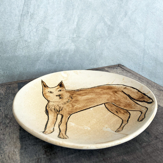 Hand painted wolf plate - big