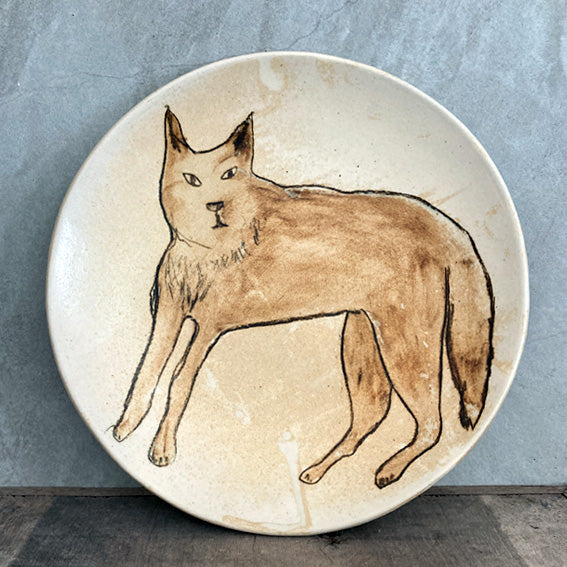 Hand painted wolf plate - big
