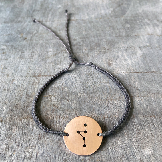 Archangel copper & macrame bracelet