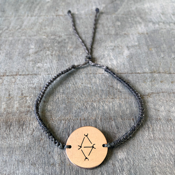 Archangel copper & macrame bracelet