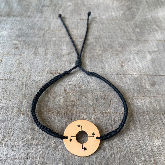 Archangel copper & macrame bracelet