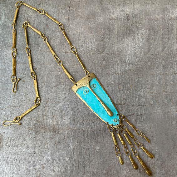 Peruvian brass necklace