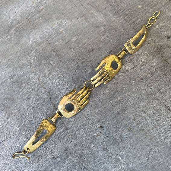 Hands brass bracelet