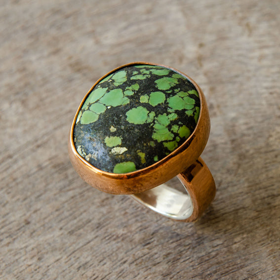 Copper ring with turquoise