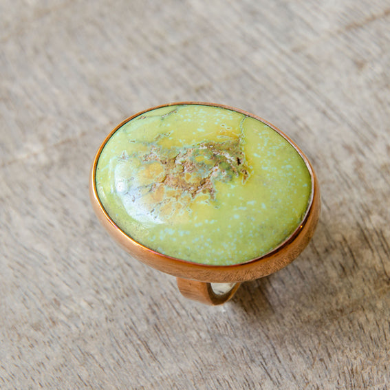 Copper ring with turquoise