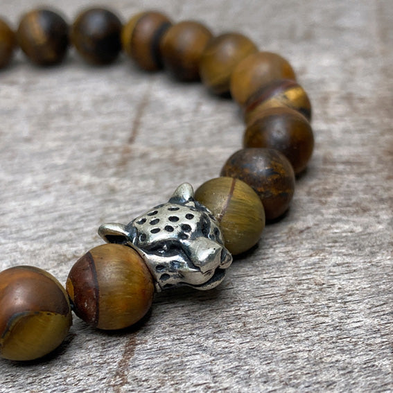 Cheetah silver & tiger eye bracelet