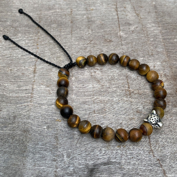Cheetah silver & tiger eye bracelet