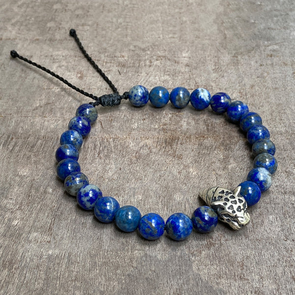 Jaguar silver & lapis lazuli bracelet