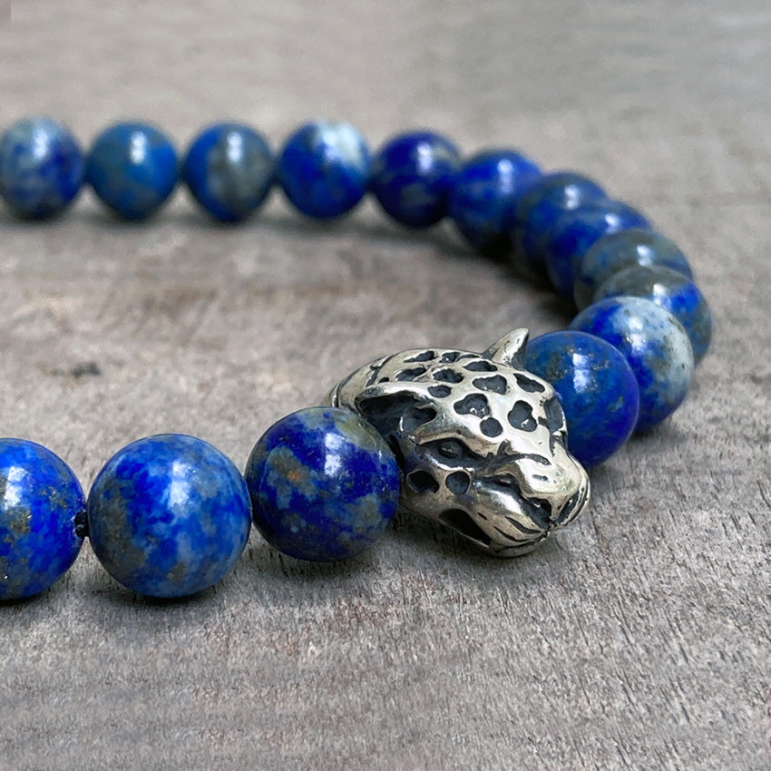 Jaguar silver & lapis lazuli bracelet