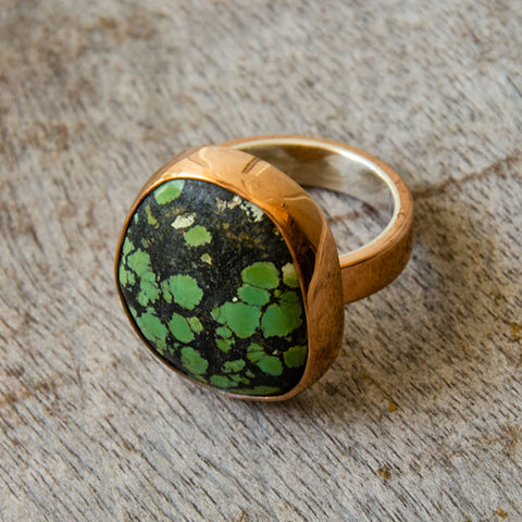 Copper ring with turquoise