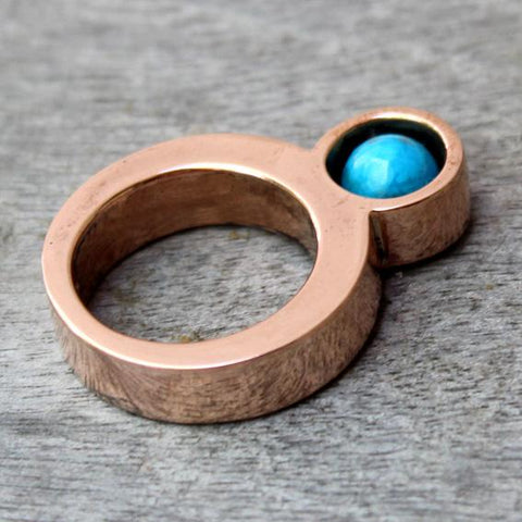Eternity copper ring with howlite
