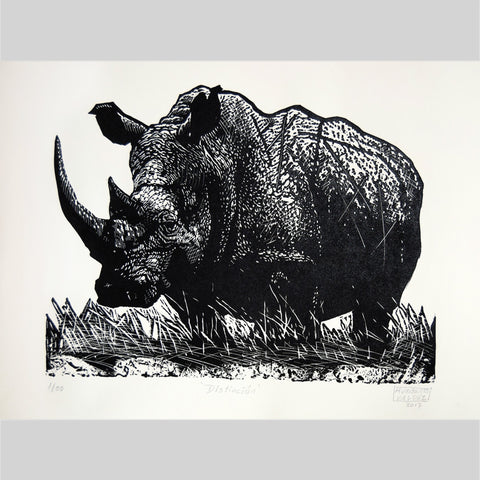 Rhino Linocut ( 29.5" x 22" )
